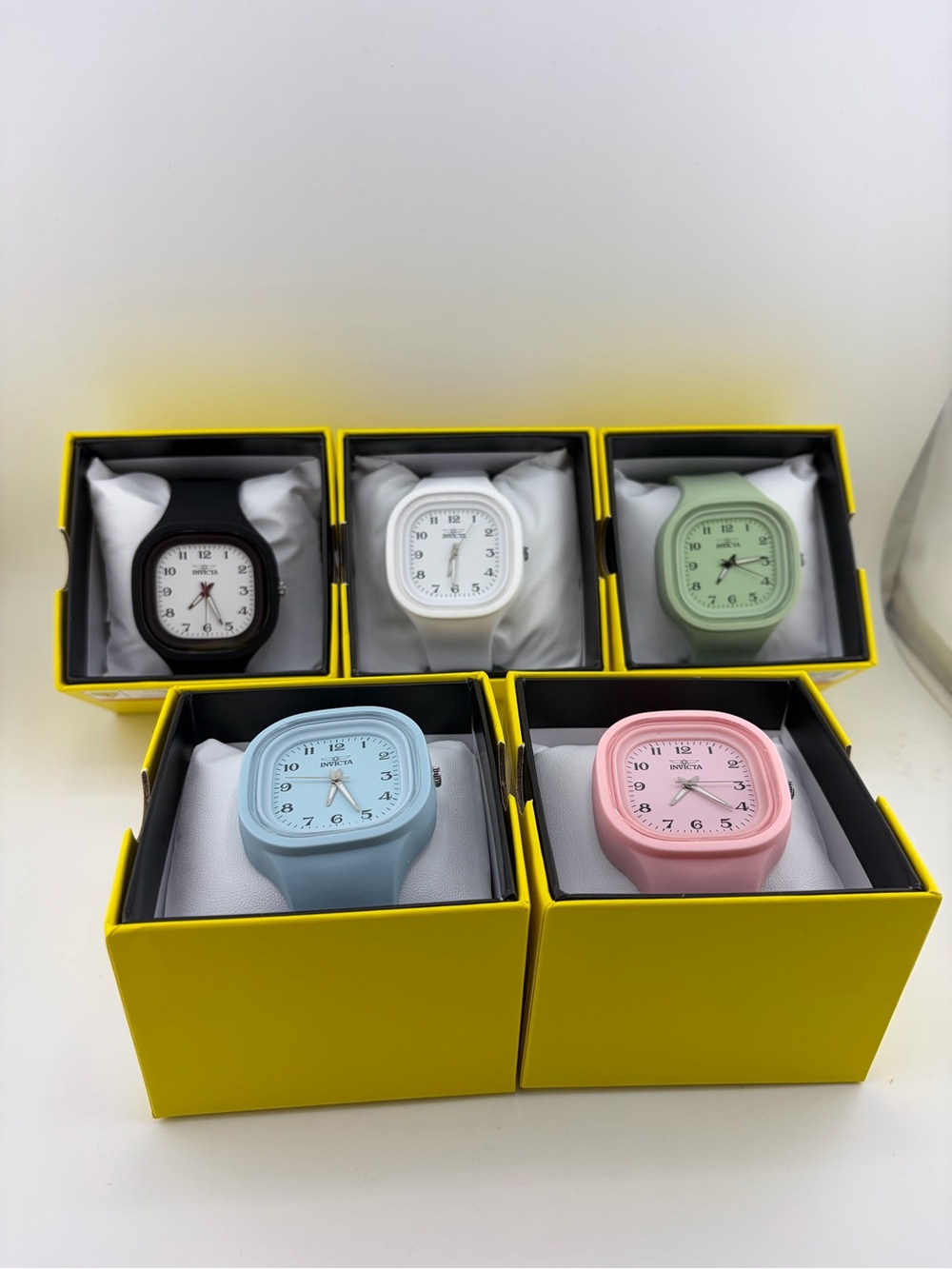Invicta Celestial Women’s Watch lot of 5 Black, White, Mint, Light Blue, Pink